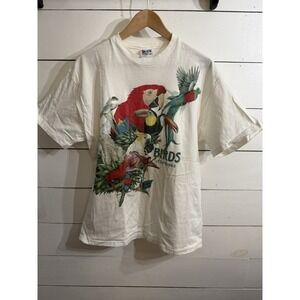 Vtg 80s Birds Of The Tropics Faded Shirt Large Single Stitch Art Grunge 90's